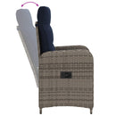 vidaXL Kerti lounge szett 2 db PE rattan és porbevonatos acél