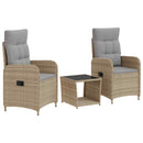 vidaXL Kerti lounge szett 3 db Beige és Világosszürke