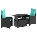 vidaXL Kültéri étkező szett 3 pcs polirattan