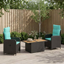 vidaXL Kültéri étkező szett 3 pcs polirattan