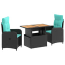 vidaXL Kültéri étkező szett 3 pcs polirattan