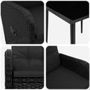 vidaXL Kanapé Asztal Készlet párnával párnával 5 pcs Fekete