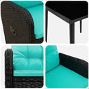 vidaXL Kanapé Asztal Készlet 3 pcs PE rattan és porbevonatos acél