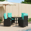vidaXL Kanapé Asztal Készlet 5 pcs PE rattan és porbevonatos acél
