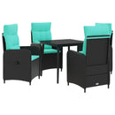 vidaXL Kanapé Asztal Készlet 5 pcs PE rattan és porbevonatos acél