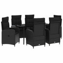 vidaXL Kanapé Asztal Készlet párnával párnával 7 pcs Fekete