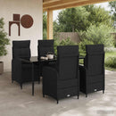 vidaXL Kanapé Asztal Készlet 5 pcs PE rattan és porbevonatos acél