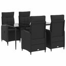 vidaXL Kanapé Asztal Készlet 5 pcs PE rattan és porbevonatos acél