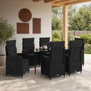 vidaXL Kanapé Asztal Készlet 7 pcs PE rattan és porbevonatos acél