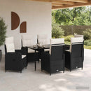 vidaXL Kanapé Asztal Készlet 7 pcs PE rattan és porbevonatos acél
