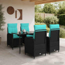 vidaXL Kanapé Asztal Készlet 5 pcs PE rattan és porbevonatos acél