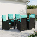 vidaXL Kanapé Asztal Készlet 7 pcs PE rattan és porbevonatos acél