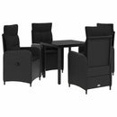 vidaXL Kanapé Asztal Készlet párnával párnával 5 pcs Fekete