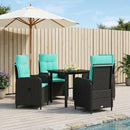 vidaXL Kanapé Asztal Készlet 5 pcs PE rattan és porbevonatos acél