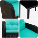 vidaXL Kanapé Asztal Készlet 5 pcs PE rattan és porbevonatos acél