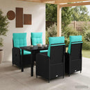 vidaXL Kanapé Asztal Készlet 5 pcs PE rattan és porbevonatos acél