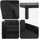 vidaXL Kanapé Asztal Készlet 5 pcs PE rattan és porbevonatos acél