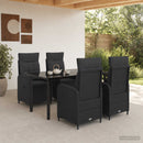 vidaXL Kanapé Asztal Készlet 5 pcs PE rattan és porbevonatos acél