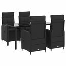 vidaXL Kanapé Asztal Készlet 5 pcs PE rattan és porbevonatos acél