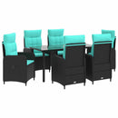 vidaXL Kanapé Asztal Készlet 7 pcs PE rattan és porbevonatos acél