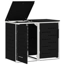 vidaXL Kerekes Hulladékgyűjtő Tárolás Fekete 138 x 77,5 x 112,5 cm