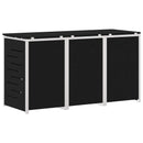 vidaXL Kerekes Hulladékgyűjtő Tárolás Fekete 207 x 77,5 x 112,5 cm