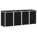 vidaXL Kerekes Hulladékgyűjtő Tárolás Fekete 276 x 77,5 x 112,5 cm