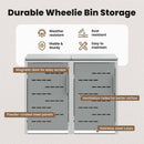 vidaXL Kerekes Hulladékgyűjtő Tárolás for 2 Bins 240L Szürke