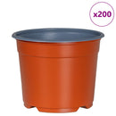 vidaXL Kerek Virágcserép 200 pcs Terrakotta Ø 10 x 8 cm Műanyag