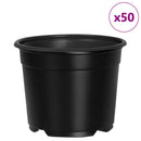 vidaXL Kerek Virágcserép 50 pcs Fekete Ø 10 x 8 cm Műanyag