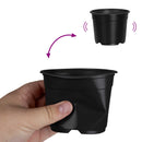 vidaXL Kerek Virágcserép 100 pcs Fekete Ø 10 x 8 cm Műanyag