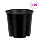 vidaXL Virág Cserép 50 pcs Fekete Ø 15 x 13 cm Műanyag