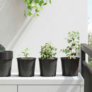 vidaXL Virág Cserép 100 pcs Fekete Ø 15 x 13 cm Műanyag