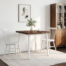 vidaXL 90 x 90 x 75 cm Tömör Akácfa Sötétbarna és fehér Négyzet