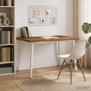 vidaXL 90 x 55 x 75 cm Tömör Akácfa Természetes és Fehér Négyszögletes