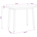 vidaXL 90 x 55 x 75 cm Tömör Akácfa Fehér és Fekete Négyszögletes