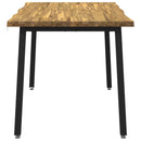 vidaXL 110 x 55 x 75 cm Tömör Akácfa Fehér és Fekete Négyszögletes