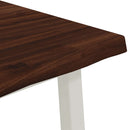 vidaXL 70 x 70 x 75 cm Tömör Akácfa Sötétbarna és fehér Négyzet