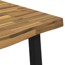 vidaXL 120 x 70 x 75 cm Tömör Akácfa Fehér és Fekete Négyszögletes
