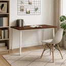 vidaXL 140 x 80 x 75 cm Tömör Akácfa Sötétbarna és fehér Négyszögletes
