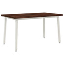 vidaXL 140 x 80 x 75 cm Tömör Akácfa Sötétbarna és fehér Négyszögletes