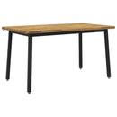 vidaXL 140 x 80 x 75 cm Tömör Akácfa Fehér és Fekete Négyszögletes
