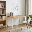 vidaXL Élő élű étkezőasztal 140 x 90 x 75 cm Tömör Akácfa Fehér