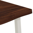 vidaXL 120 x 90 x 75 cm Tömör Akácfa Sötétbarna és fehér Négyszögletes