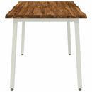 vidaXL 120 x 90 x 75 cm Tömör Akácfa Természetes és Fehér