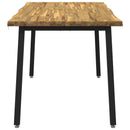 vidaXL 120 x 90 x 75 cm Tömör Akácfa Fehér és Fekete Négyszögletes