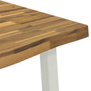 vidaXL 120 x 90 x 75 cm Tömör Akácfa Fehér Négyszögletes