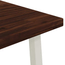 vidaXL 60 x 55 x 75 cm Tömör Akácfa Sötétbarna és fehér Négyszögletes