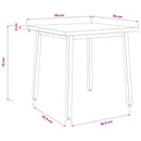 vidaXL 60 x 55 x 75 cm Tömör Akácfa Sötétbarna és fehér Négyszögletes