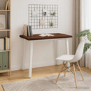 vidaXL 110 x 55 x 75 cm Tömör Akácfa Sötétbarna és fehér Négyszögletes